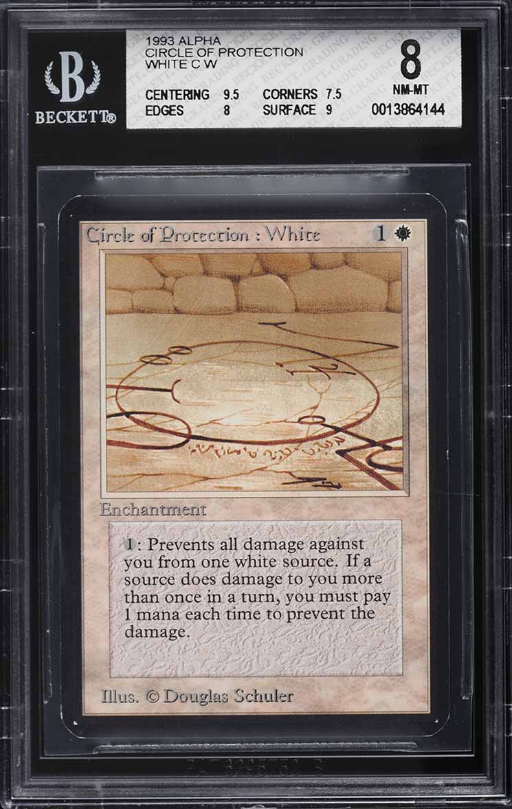 1993 Magic The Gathering MTG Alpha Circle Of Protection White C W BGS 8 NM-MT
