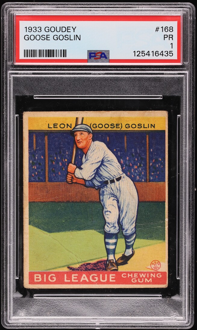 1933 Goudey Goose Goslin #168 PSA 1 PR