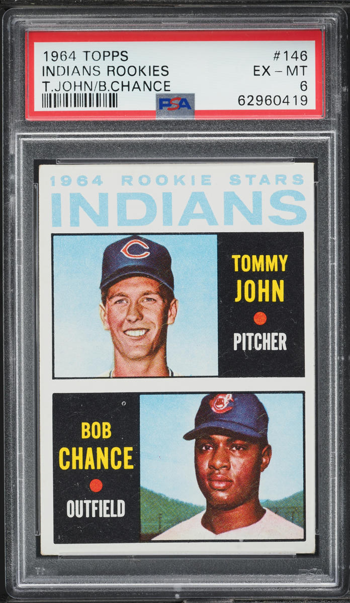 1964 Topps Tommy John ROOKIE #146 PSA 6 EXMT