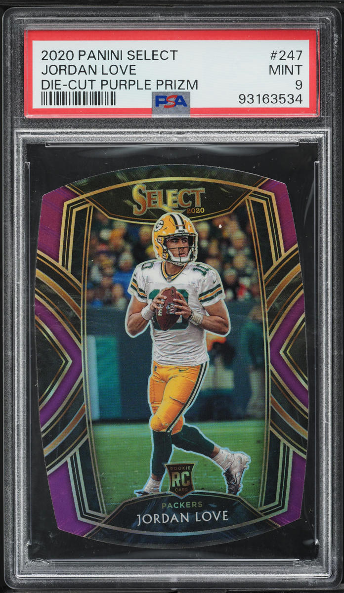 2020 Select Club Level Purple Prizm Die-Cut Jordan Love ROOKIE #247 PSA 9 MINT