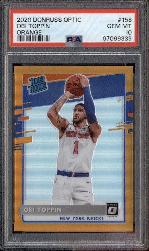 2020 Panini Donruss Optic Orange #158 Obi Toppin RC /199 PSA 10