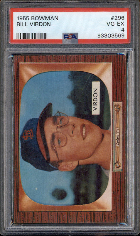 1955 Bowman #296 Bill Virdon PSA 4