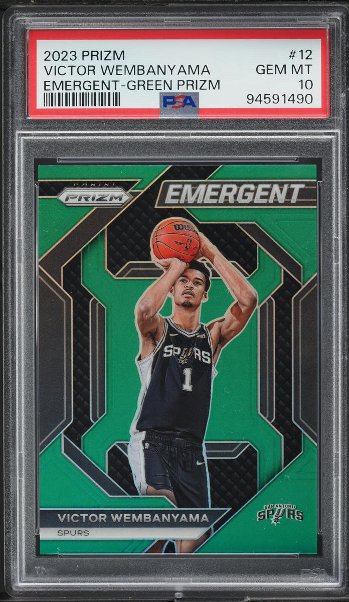 2023 Panini Prizm Emergent Green Victor Wembanyama ROOKIE #12 PSA 10 GEM MINT