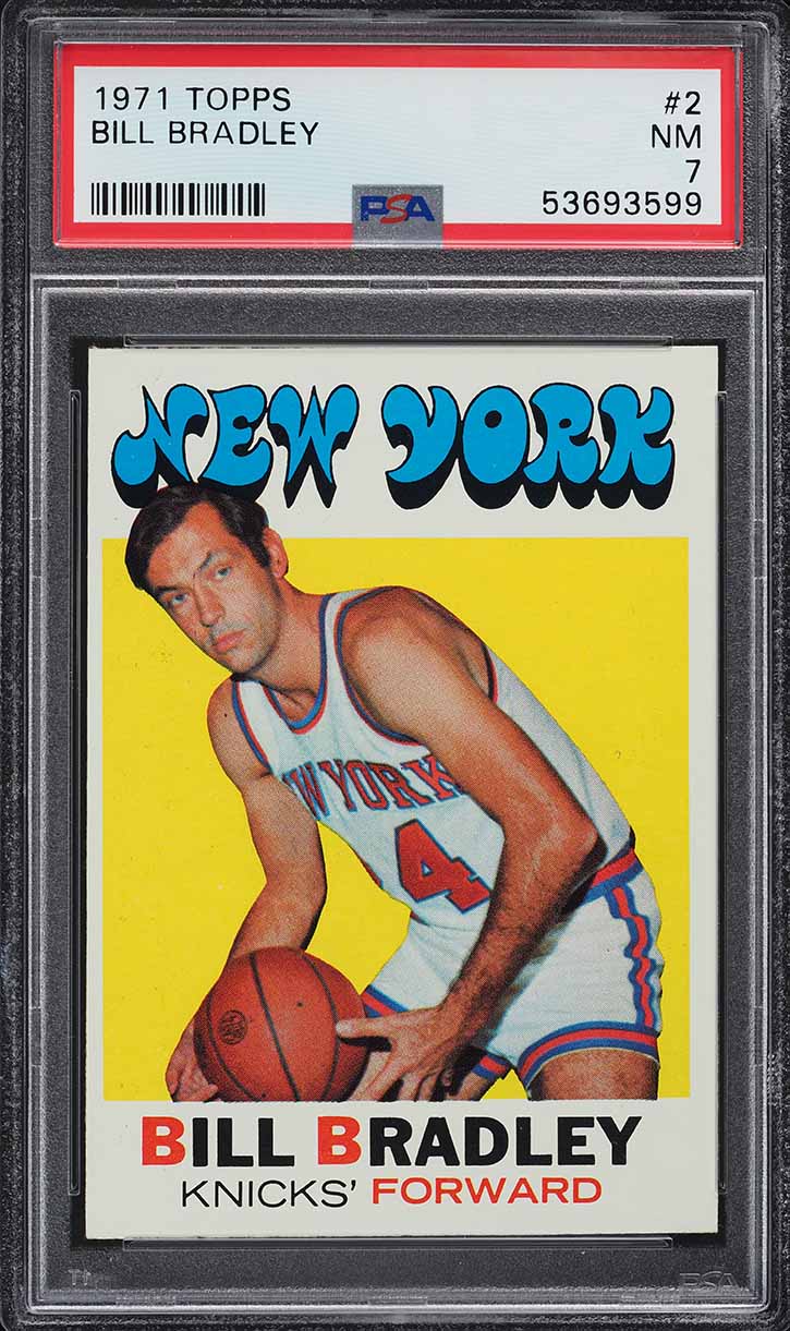 1971 Topps Basketball Bill Bradley #2 PSA 7 NRMT