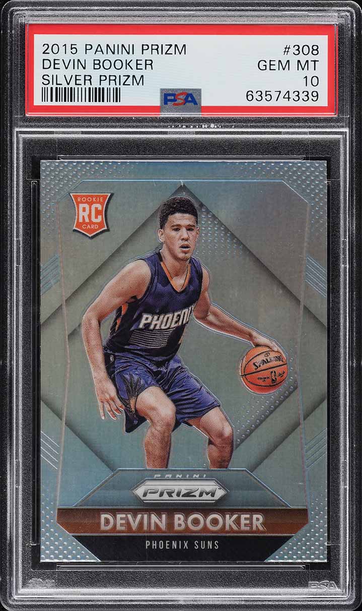2015 Panini Prizm Silver Prizms Devin Booker ROOKIE #308 PSA 10 GEM MINT