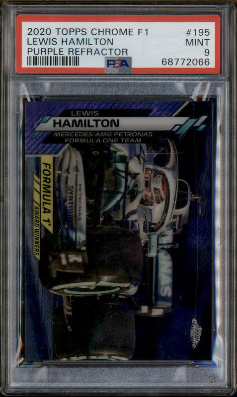 2020 Topps Chrome F1 Purple Refractor #195 Lewis Hamilton /399 PSA 9