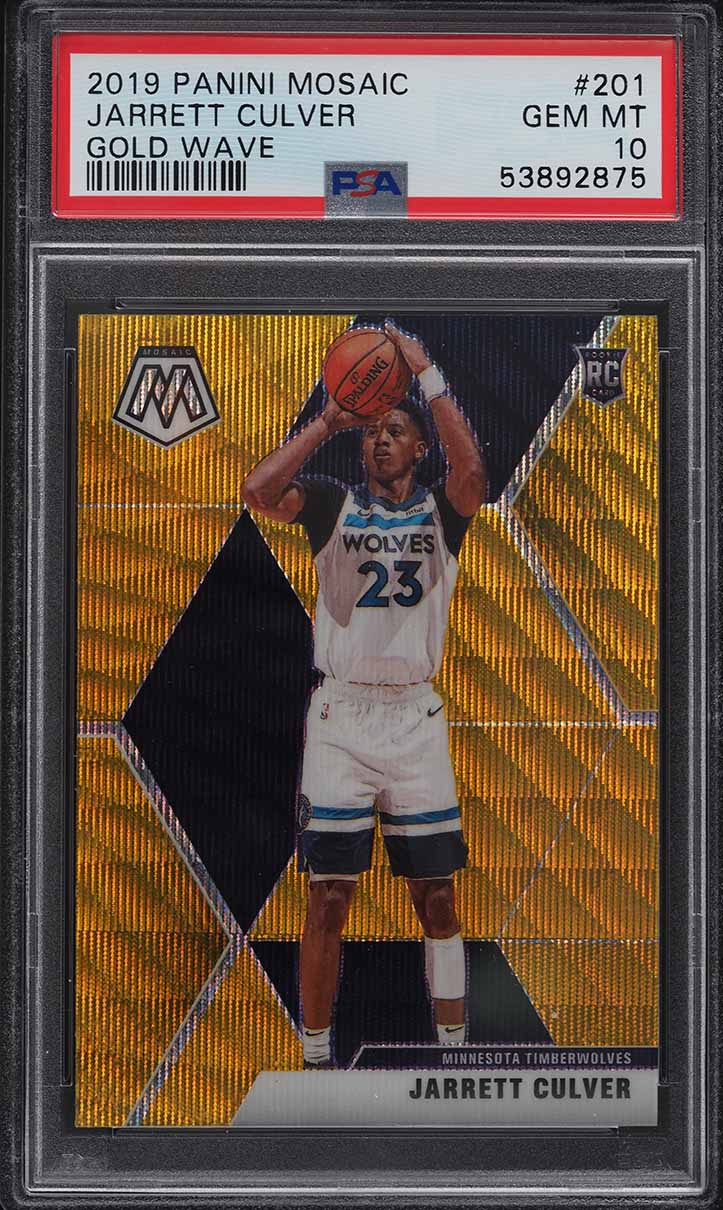 2019 Panini Mosaic Gold Wave Jarrett Culver ROOKIE #201 PSA 10 GEM MINT