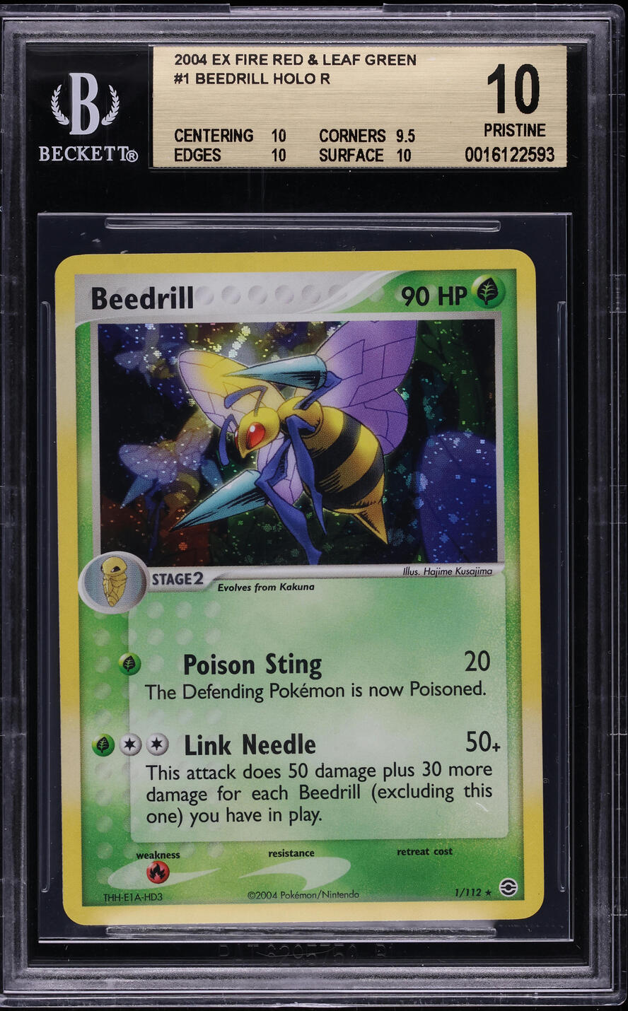 2004 Pokemon Ex Firered & Leafgreen Beedrill Holo R #1 BGS 10 PRISTINE