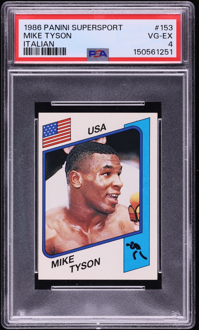 1986 Panini Supersport Italian Mike Tyson ROOKIE #153 PSA 4 VGEX