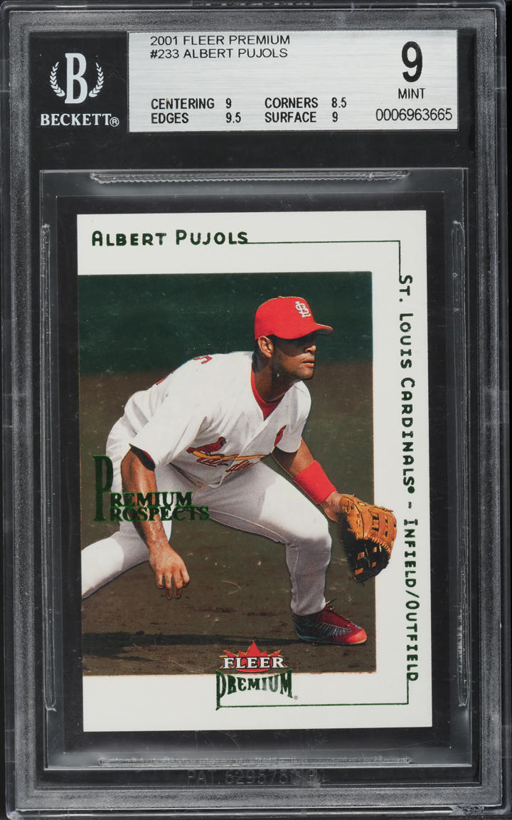 2001 Fleer Premium Albert Pujols /1999 #233 BGS 9 MINT