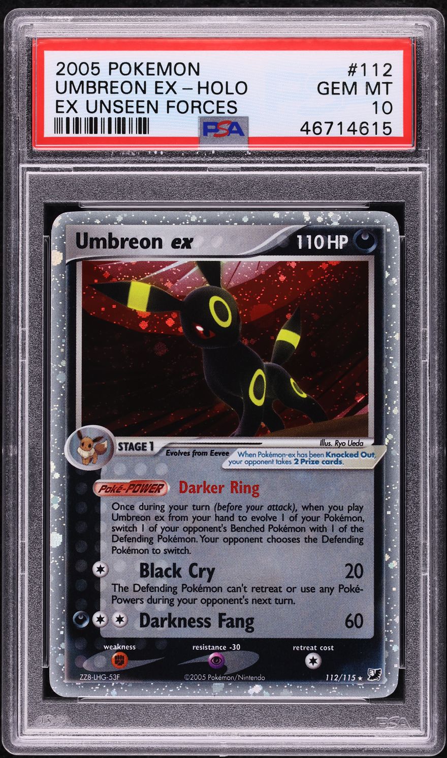 2005 Pokemon EX Unseen Forces Holo Umbreon ex #112 PSA 10 GEM MINT