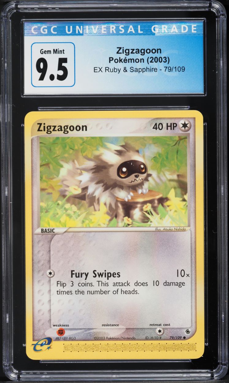 2003 Pokemon EX Ruby & Sapphire Zigzagoon #79 CGC 9.5 GEM MINT