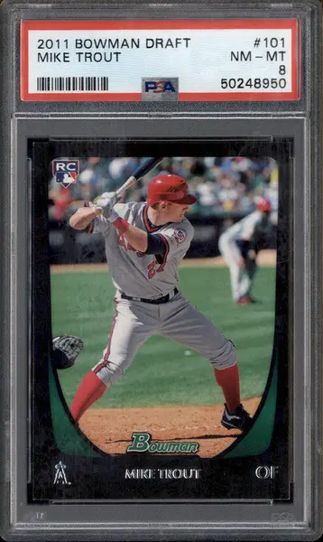 2011 Bowman Draft #101 Mike Trout RC PSA 8