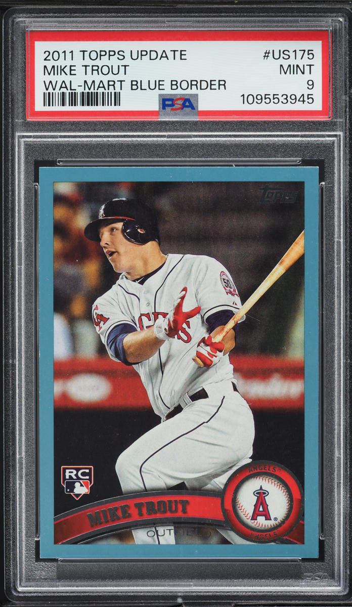 2011 Topps Update Wal-Mart Blue Border Mike Trout ROOKIE #US175 PSA 9 MINT