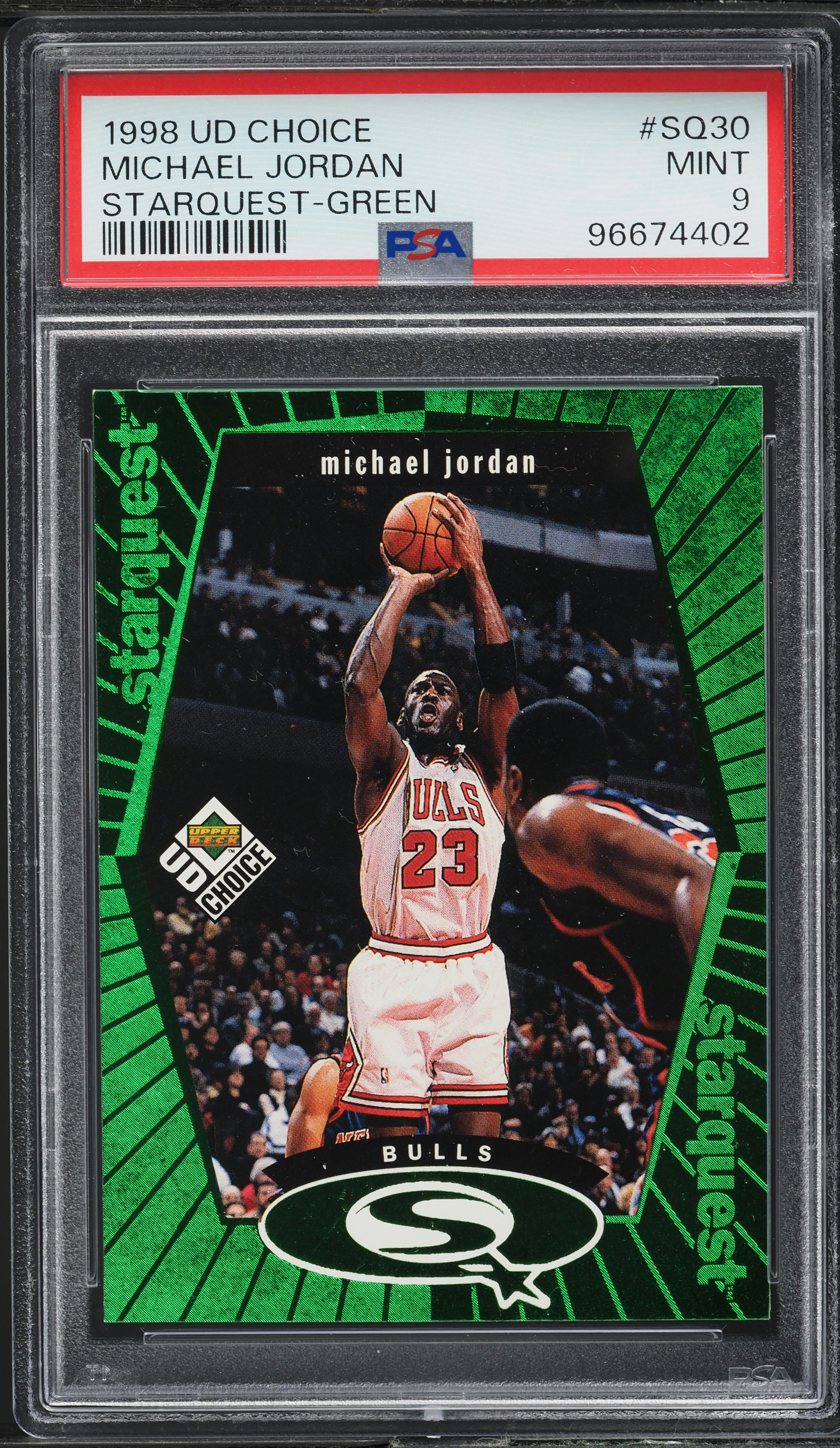 1998 Upper Deck Choice Starquest Green Michael Jordan #SQ30 PSA 9 MINT