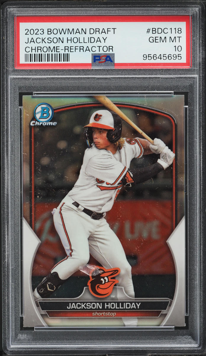 2023 Bowman Chrome Draft Refractor Jackson Holliday ROOKIE #BDC-118 PSA 10 GEM