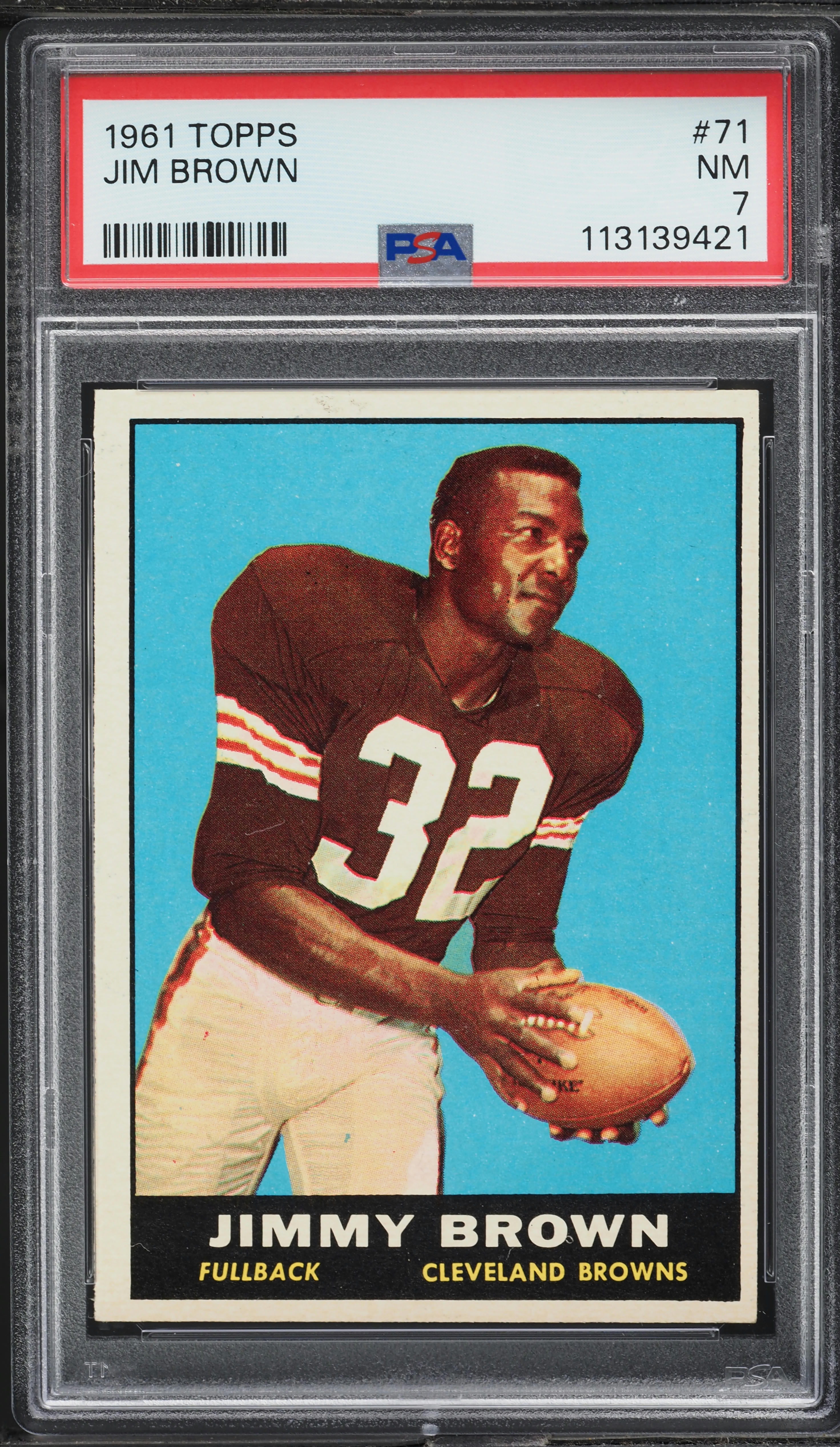 1961 Topps Football Jim Brown #71 PSA 7 NRMT