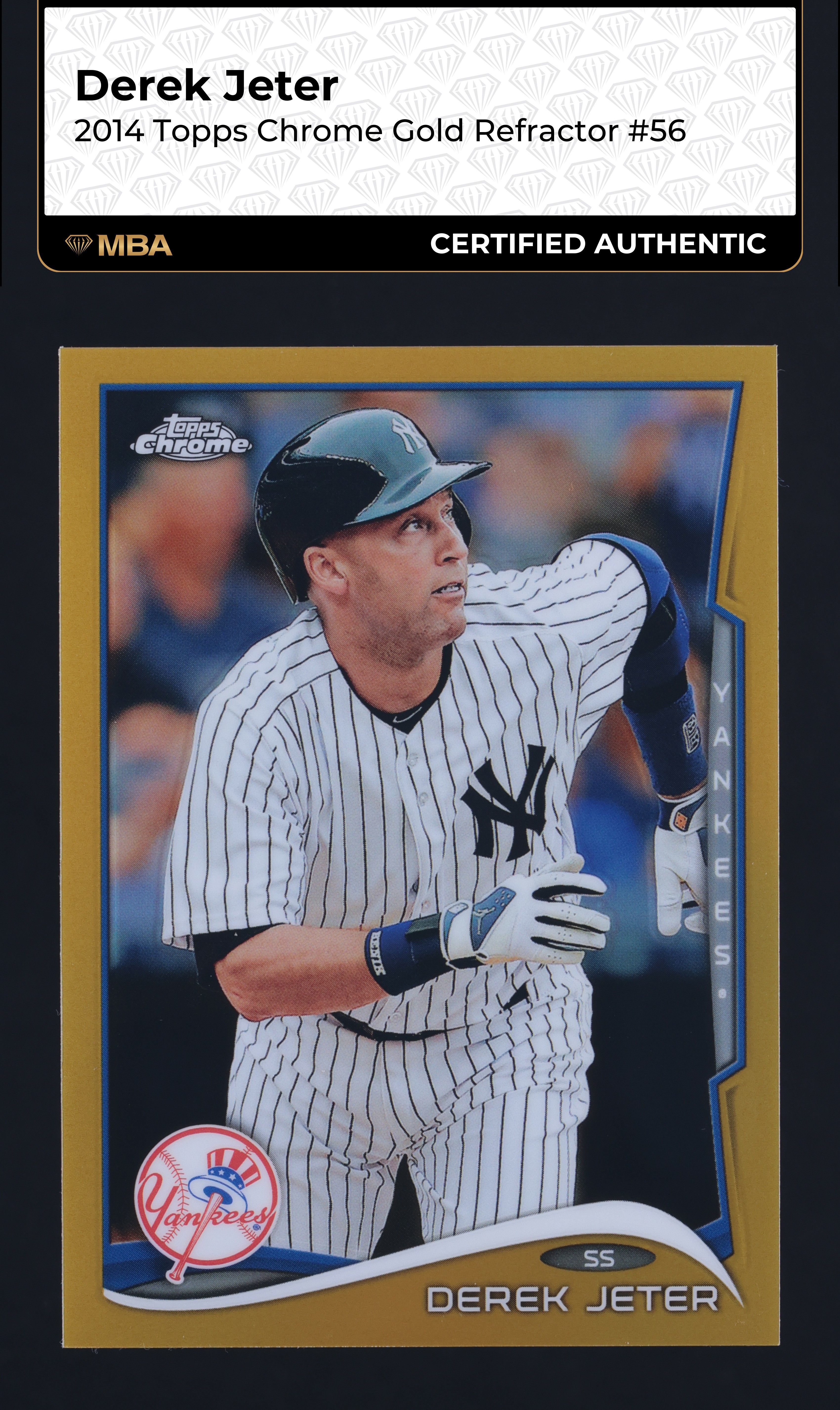 2014 Topps Chrome Gold Refractor Derek Jeter /50 #56 MBA AUTH