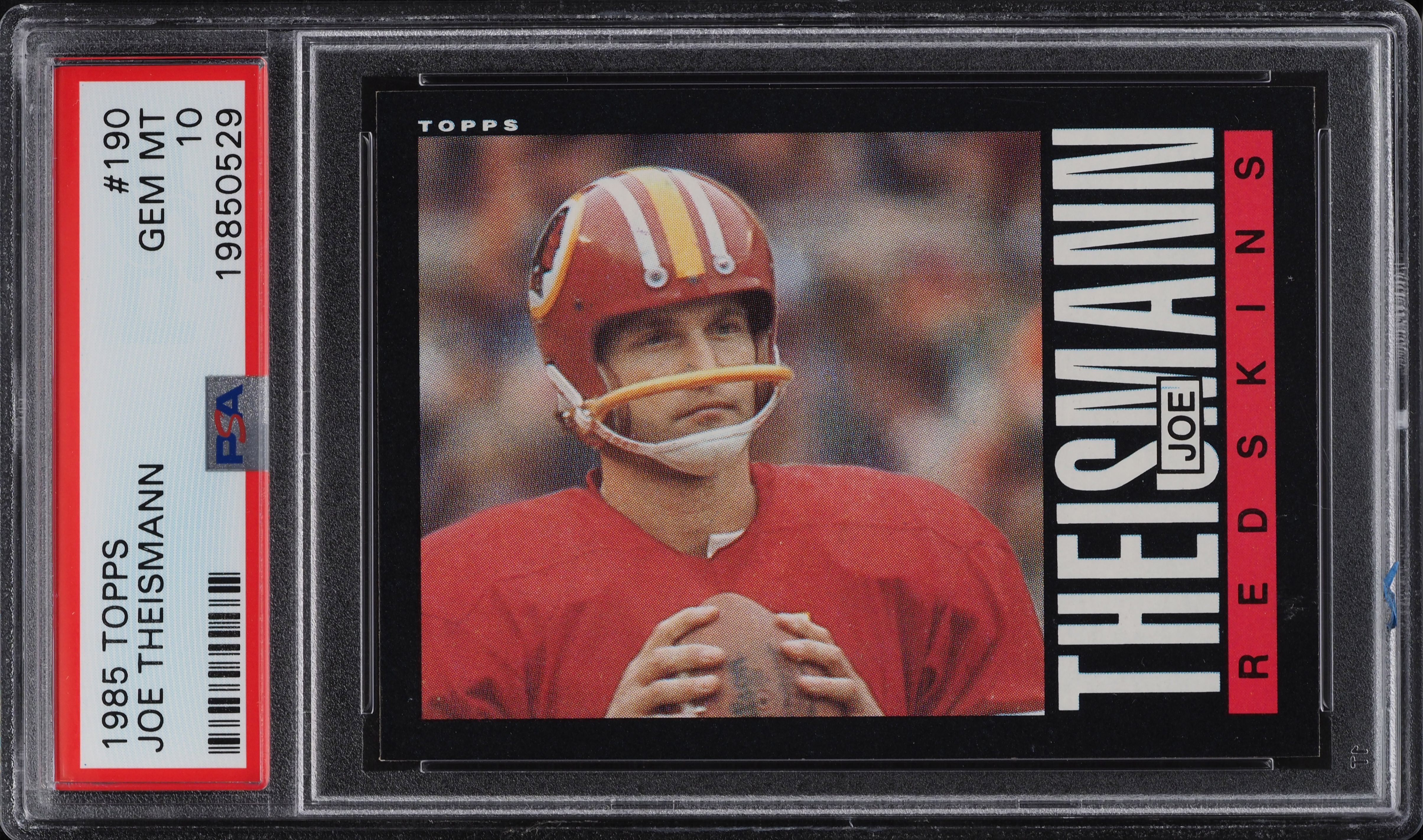 1985 Topps Football Joe Theismann #190 PSA 10 GEM MINT