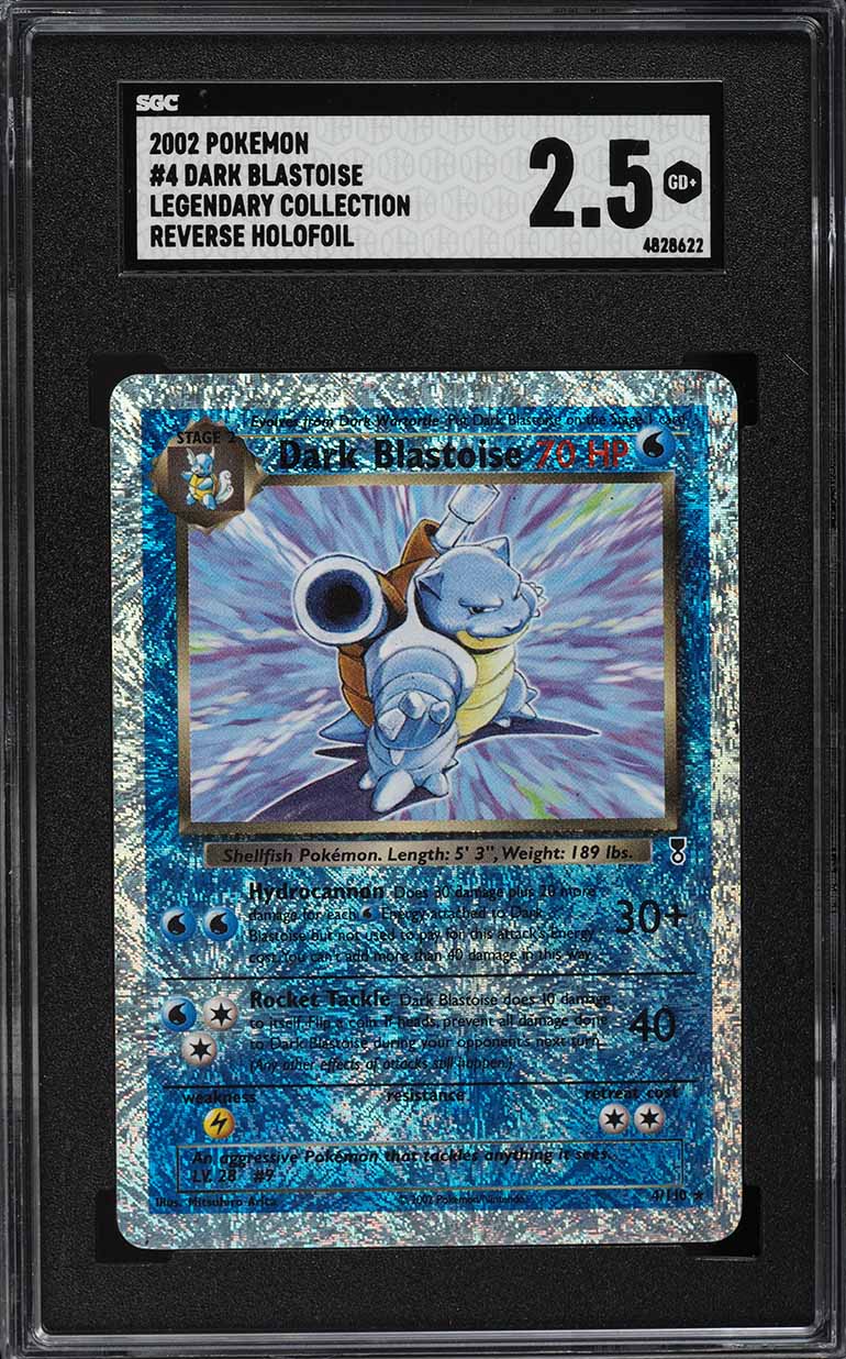 2002 Pokemon Legendary Collection Reverse Holo Dark Blastoise 4 SGC 2.