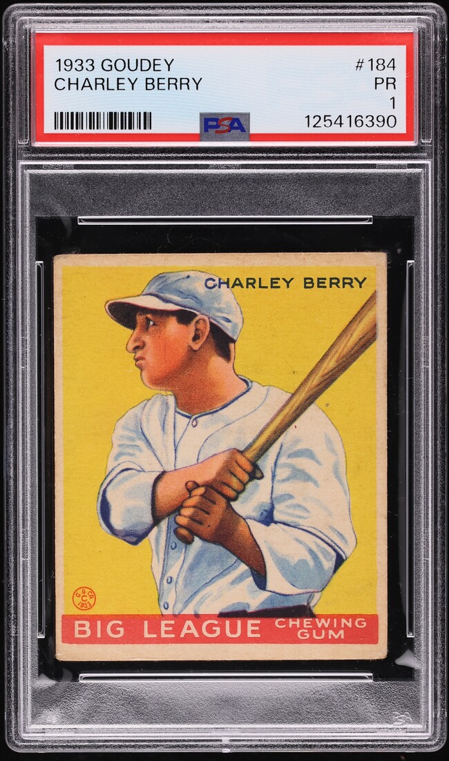1933 Goudey Charley Berry #184 PSA 1 PR