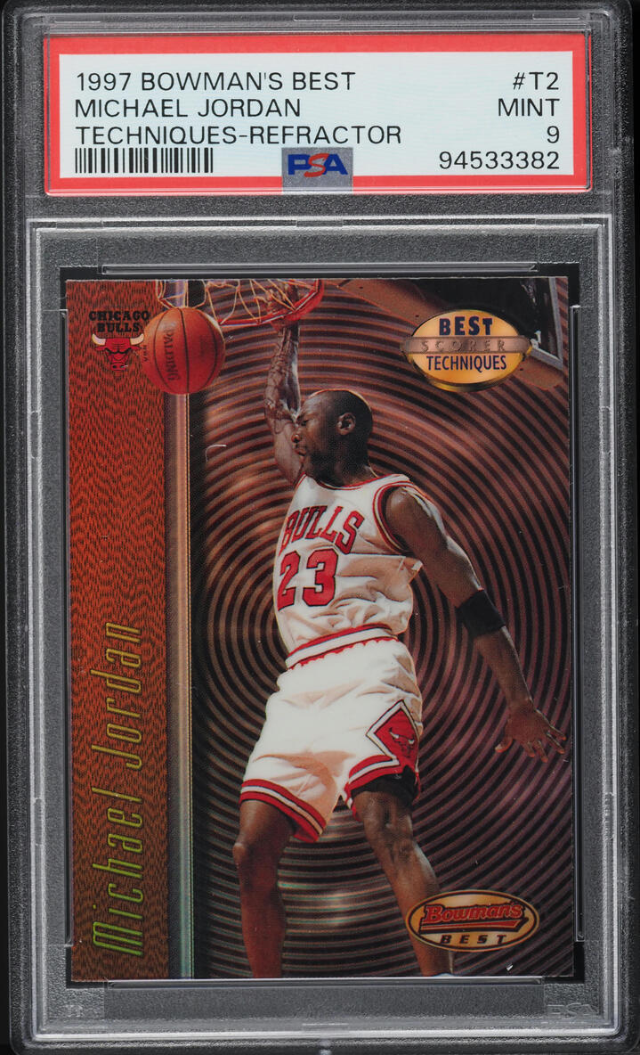 1997 Bowman's Best Techniques Refractor Michael Jordan #T2 PSA 9 MINT