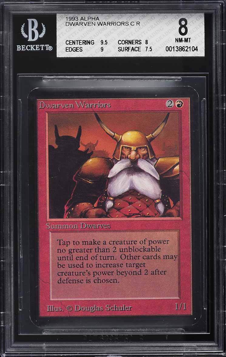 1993 Magic The Gathering MTG Alpha Dwarven Warriors C R BGS 8 NM-MT
