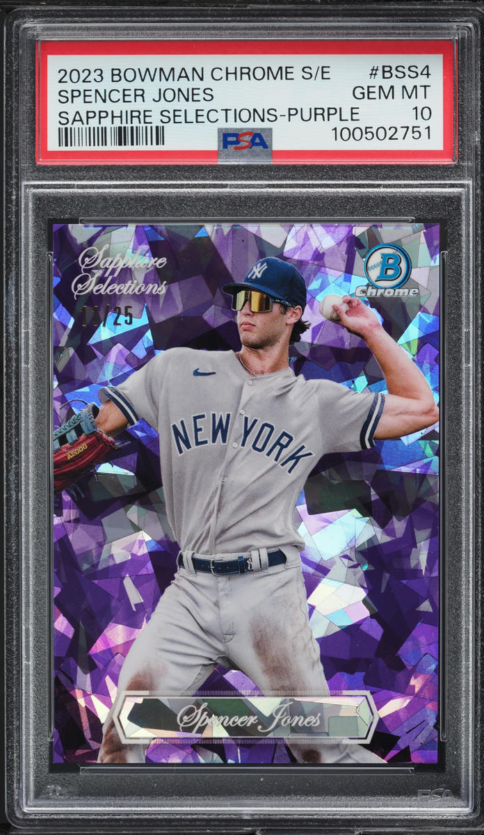 2023 Bowman Chrome Sapphire Selections Purple Spencer Jones ROOKIE /25 PSA 10