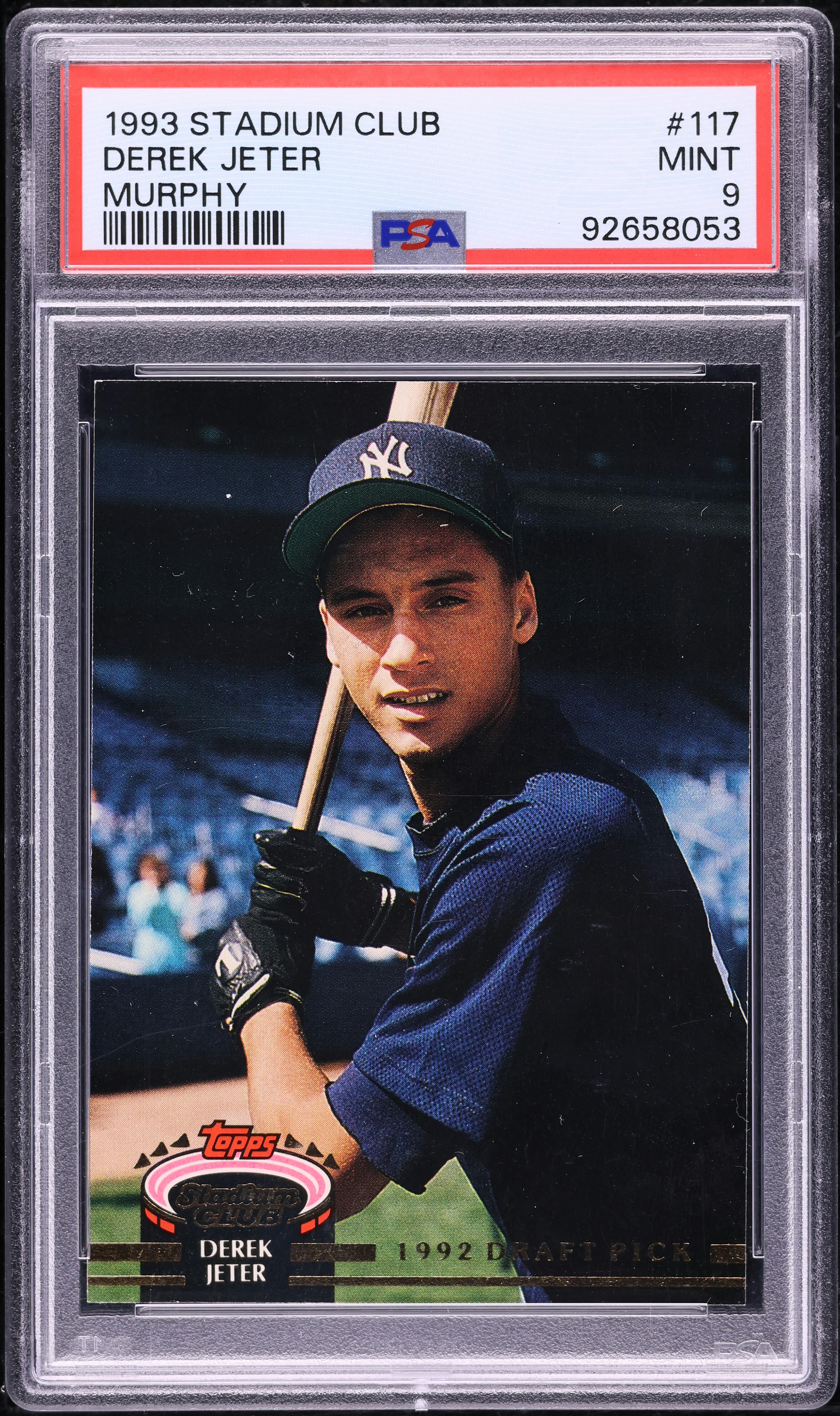 1993 Stadium Club Murphy Derek Jeter ROOKIE #117 PSA 9 MINT