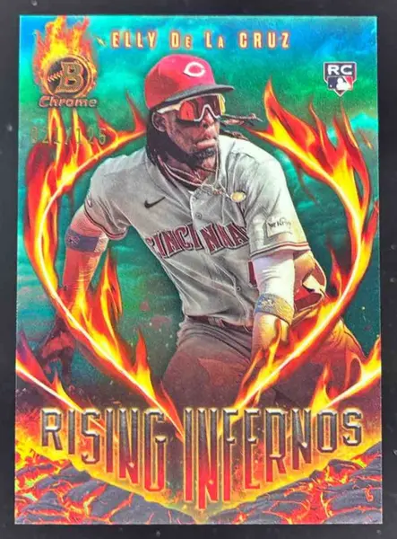 2024 Bowman Chrome Rising Infernos Aqua Refractors #RI1 Elly De La Cruz RC /125