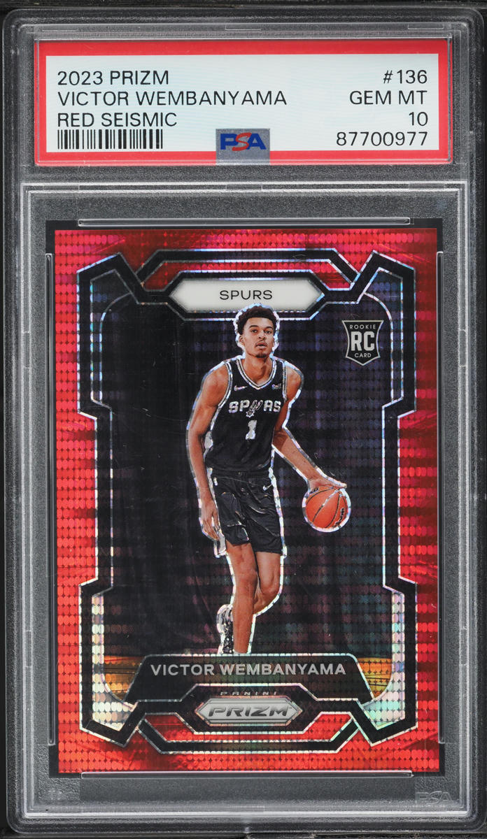 2023 Panini Prizm Red Seismic Victor Wembanyama ROOKIE /299 #136 PSA 10 GEM MINT