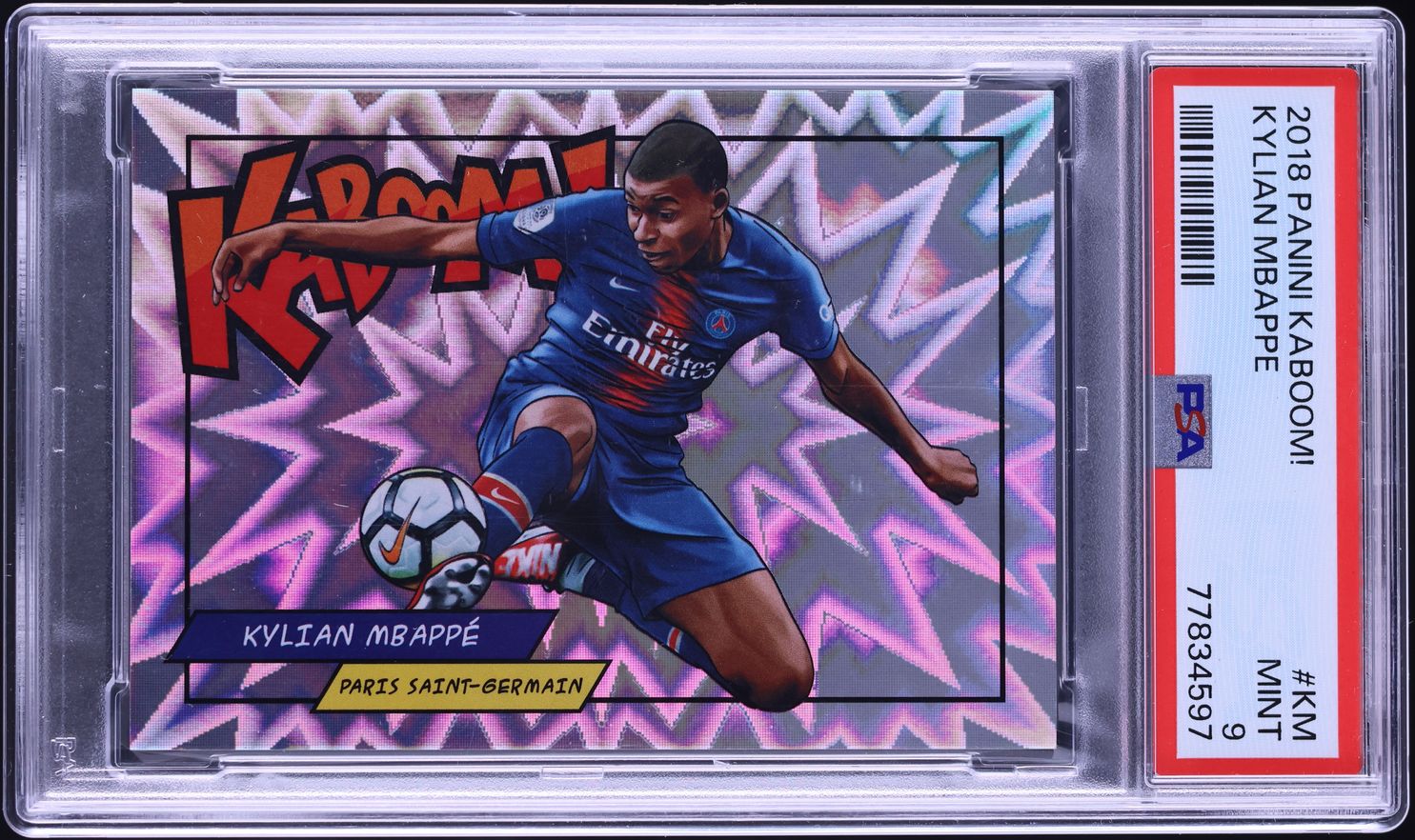 2018 Panini Kaboom! Kylian Mbappe ROOKIE #K-KM PSA 9 MINT