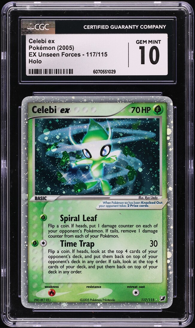 2005 Pokemon EX Unseen Forces Holo Celebi ex #117 CGC 10 GEM MINT