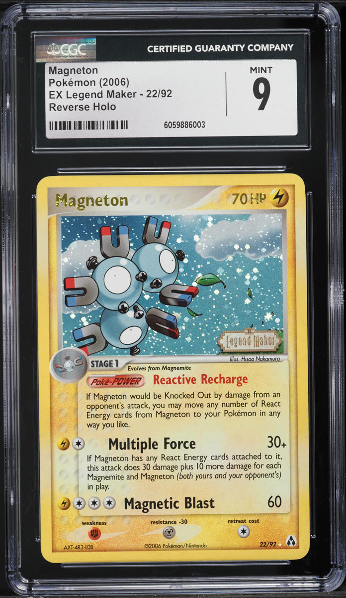 2006 Pokemon EX Legend Maker Reverse Holo Magneton #22 CGC 9 MINT
