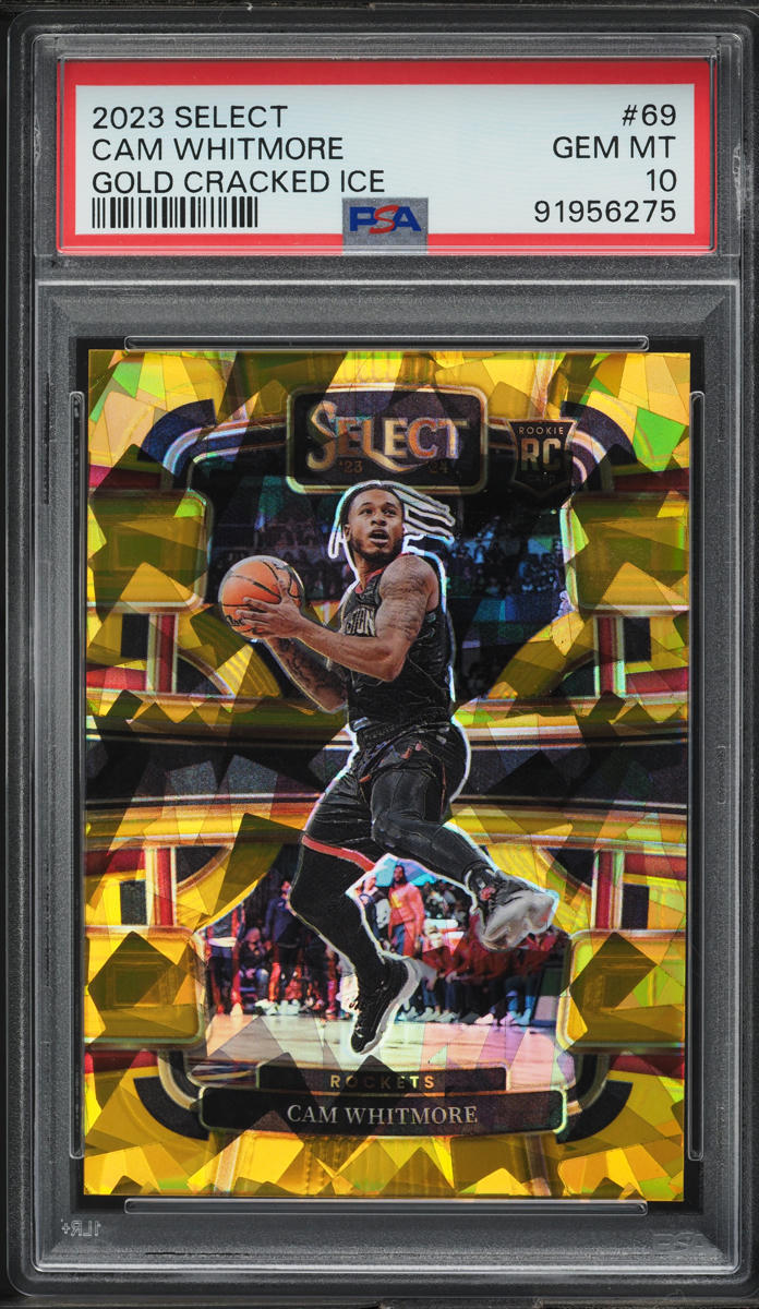 2023 Select Concourse Gold Cracked Ice Prizm Cam Whitmore ROOKIE /10 #69 PSA 10