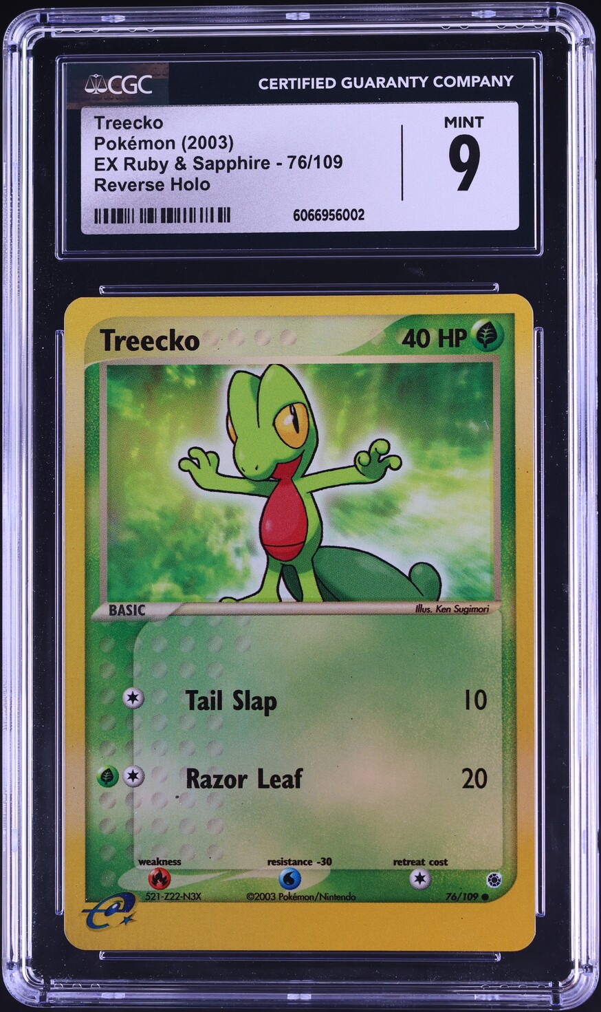 2003 Pokemon EX Ruby & Sapphire Reverse Holo Treecko #76 CGC 9 MINT