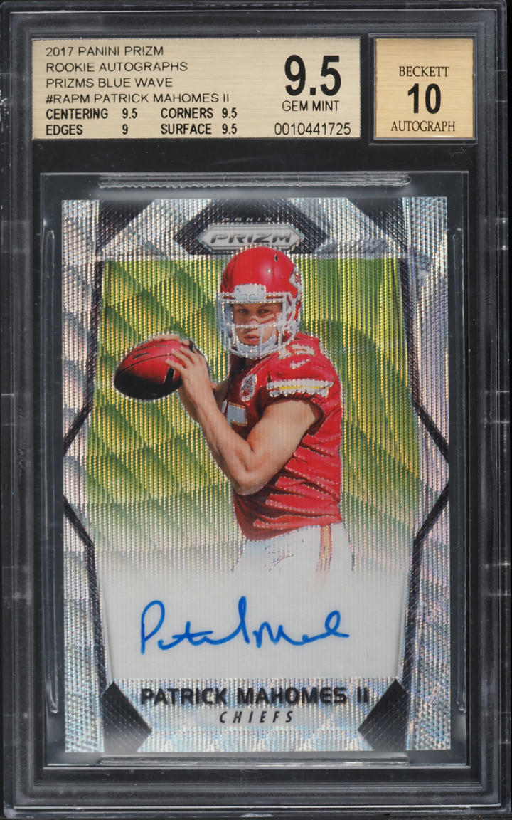 2017 Panini Prizm Blue Wave Patrick Mahomes II ROOKIE AUTO /149 BGS 9.5 GEM MINT