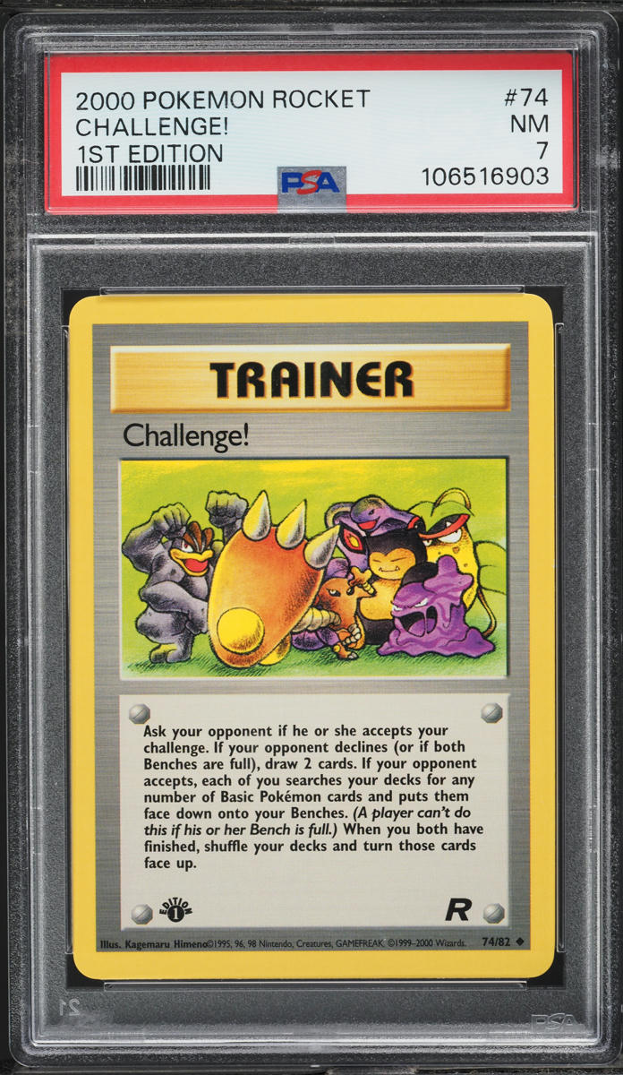 2000 Pokemon Team Rocket 1st Edition Challenge! #74 PSA 7 NRMT