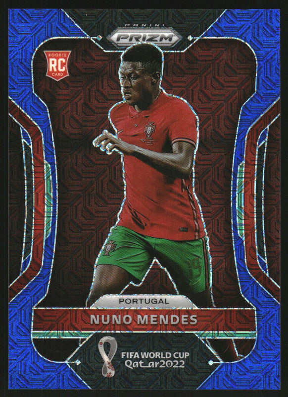 2022 Panini Prizm World Cup Blue Mojo #180 Nuno Mendes /75