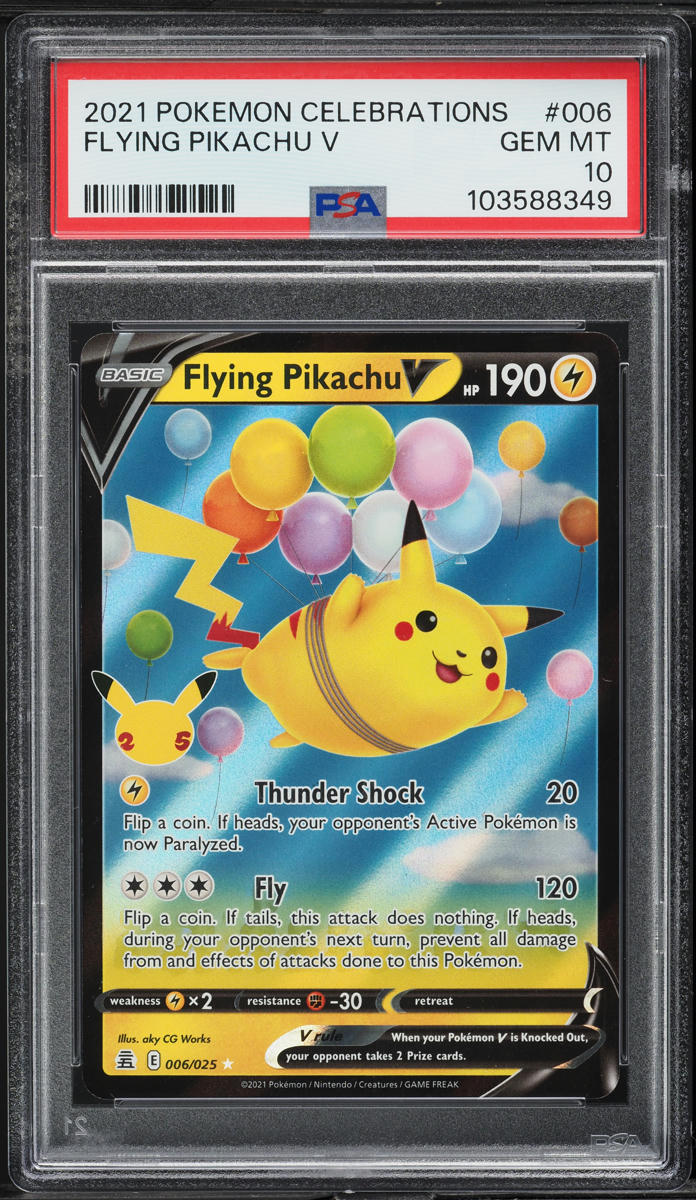 2021 Pokemon Sword & Shield Celebrations Flying Pikachu V #6 PSA 10 GEM MINT