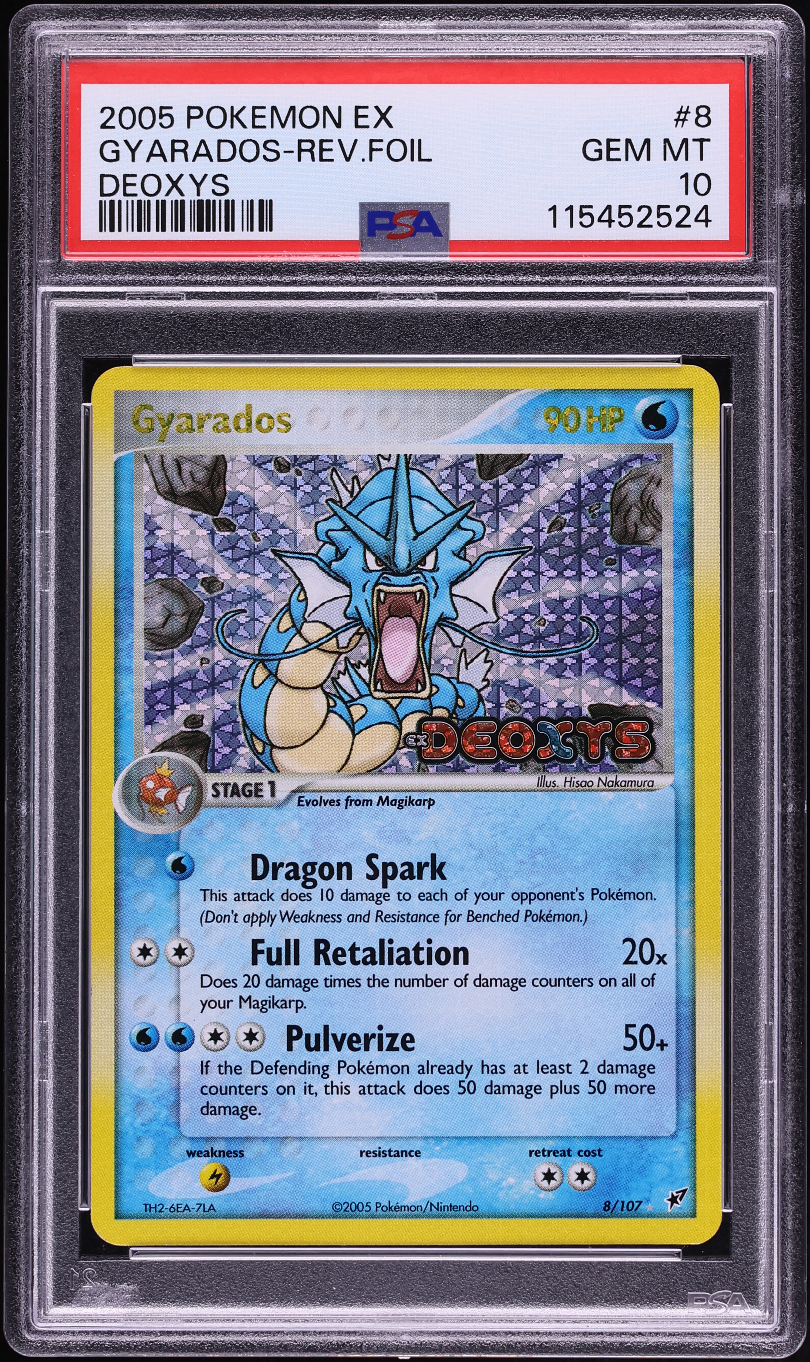 2005 Pokemon EX Deoxys Reverse Holo Gyarados #8 PSA 10 GEM MINT