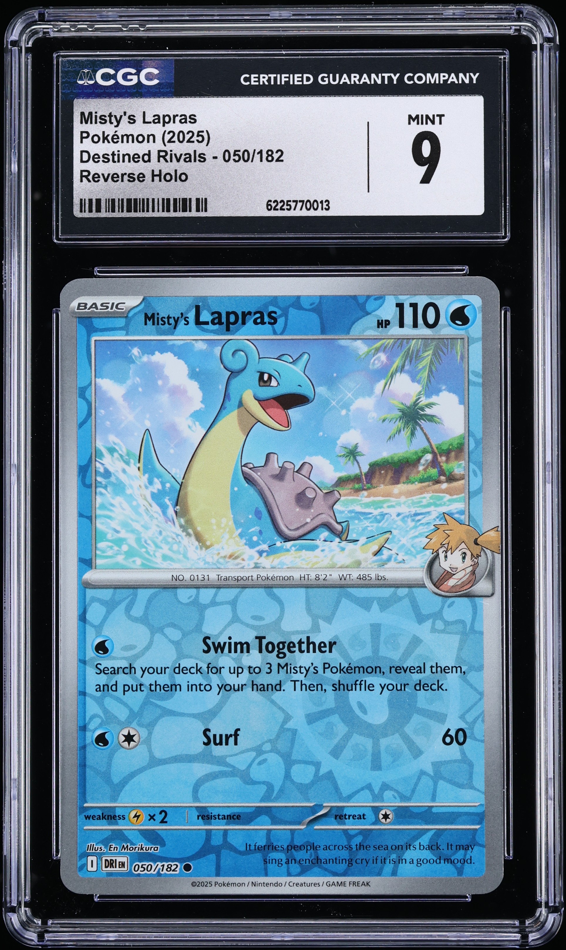 2025 Pokemon Scarlet & Violet Destined Rivals Reverse Holo Misty's Lapras #50 CGC 9 MINT