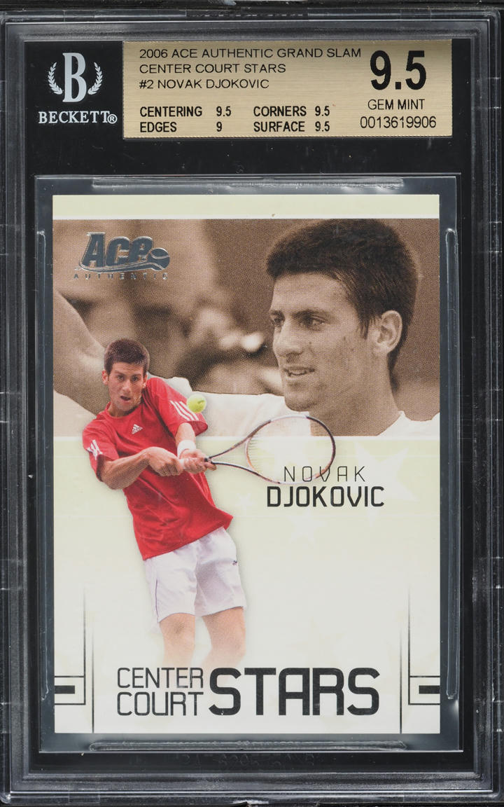 2006 Ace Authentic Center Court Stars Novak Djokovic ROOKIE /599 #CC-2 BGS 9.5