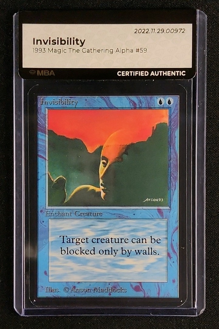 1993 Magic The Gathering MTG Alpha Invisibility MBA AUTH