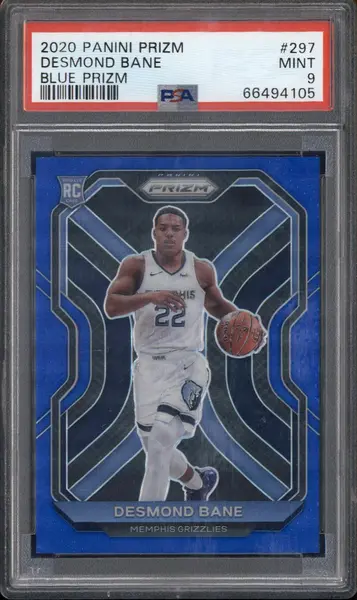 2020-21 Panini Prizm Blue Prizms #297 Desmond Bane RC /199 PSA 9