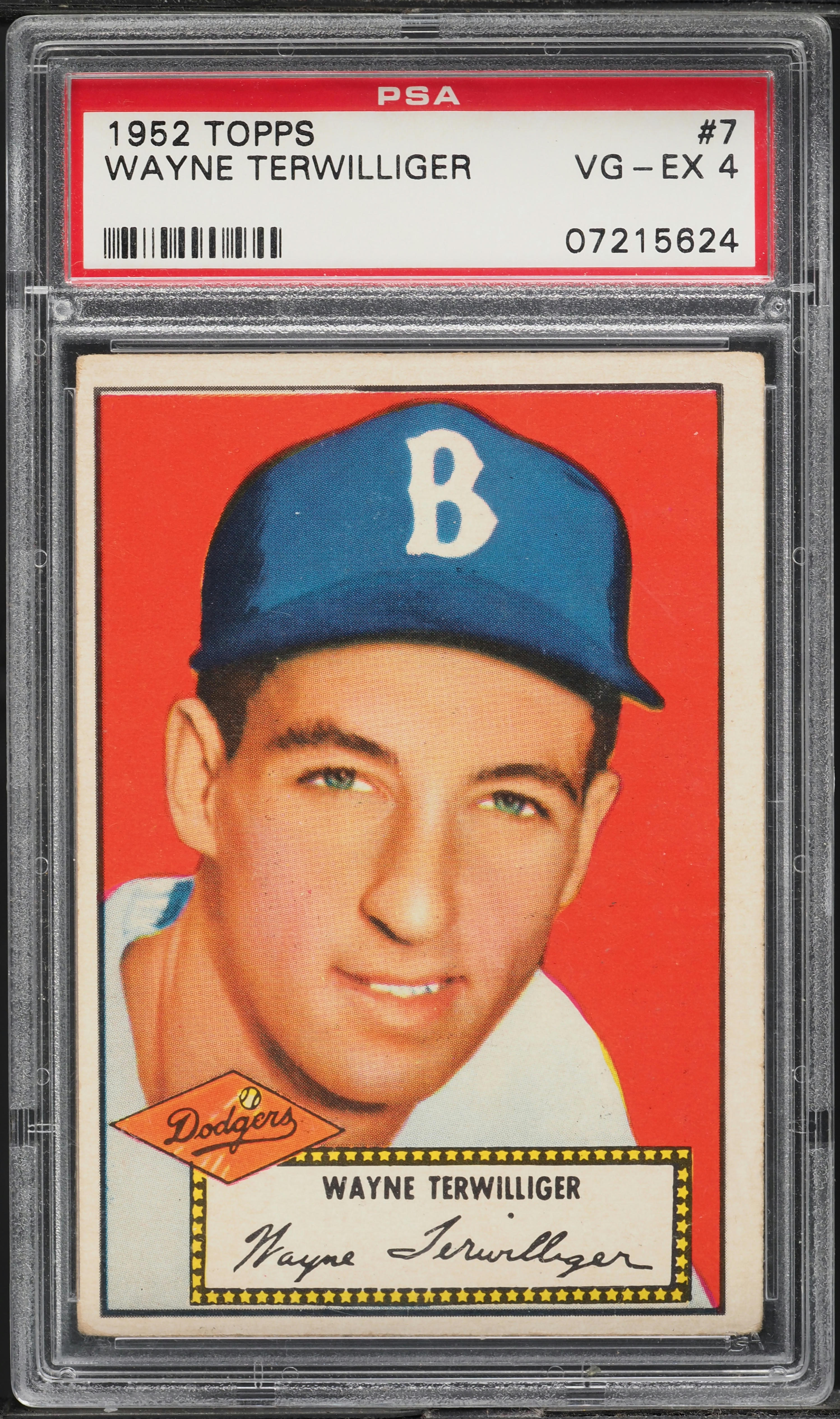 1952 Topps Wayne Terwilliger #7 PSA 4 VGEX