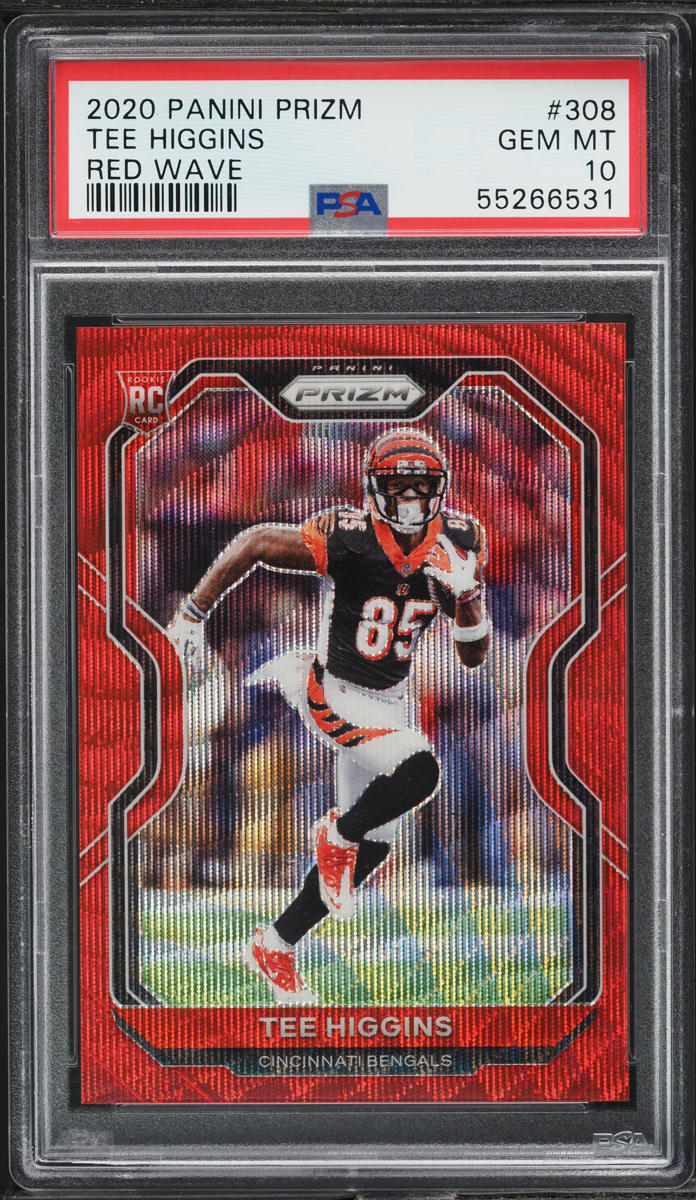 2020 Panini Prizm Red Wave Tee Higgins ROOKIE /149 #308 PSA 10 GEM MINT