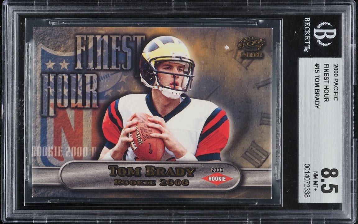 2000 Pacific Finest Hour Tom Brady ROOKIE #15 BGS 8.5 NM-MT+