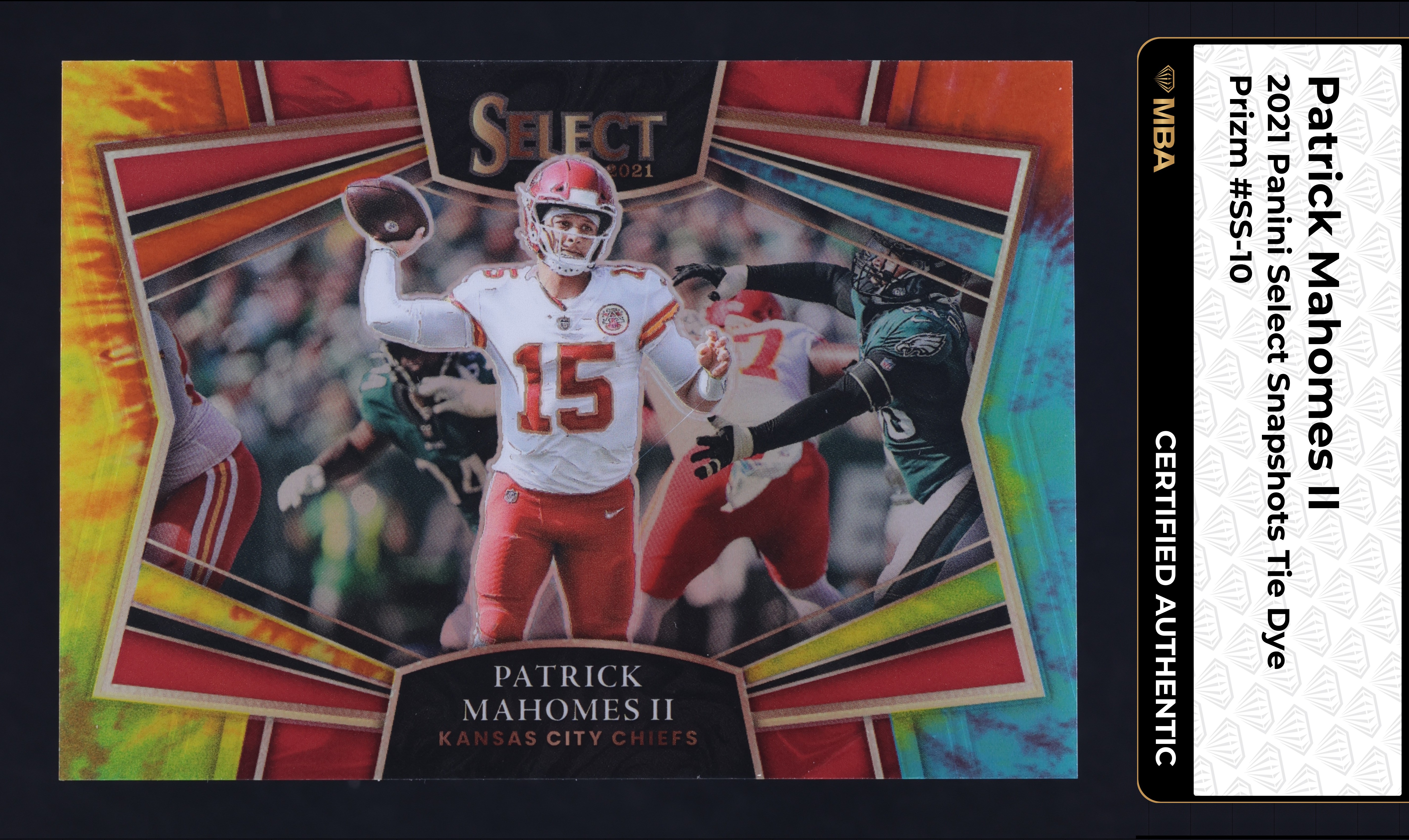 2021 Select Snapshots Tie Dye Prizm Patrick Mahomes II /25 #SS-10 MBA AUTH
