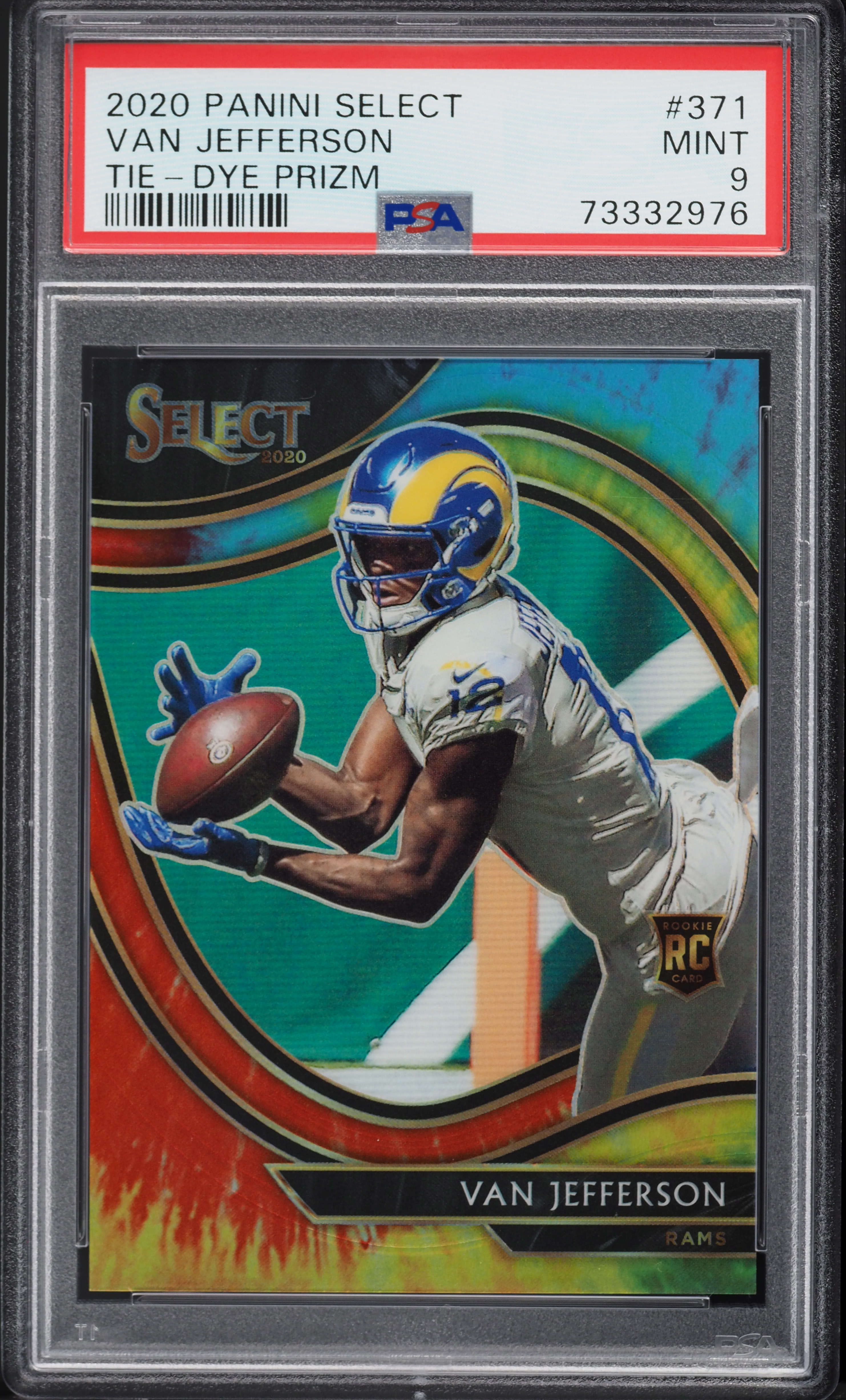 2020 Select Field Level Tie-Dye Prizm Van Jefferson ROOKIE /25 #371 PSA 9 MINT